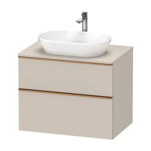 Duravit D-Neo Wall Mounted 2-Drawer Vanity Unit With Worktop - Taupe