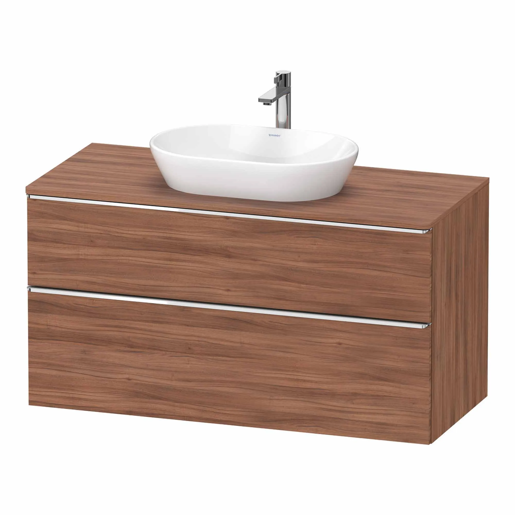 Duravit D-Neo Wall Mounted 2-Drawer Vanity Unit With Worktop - Walnut