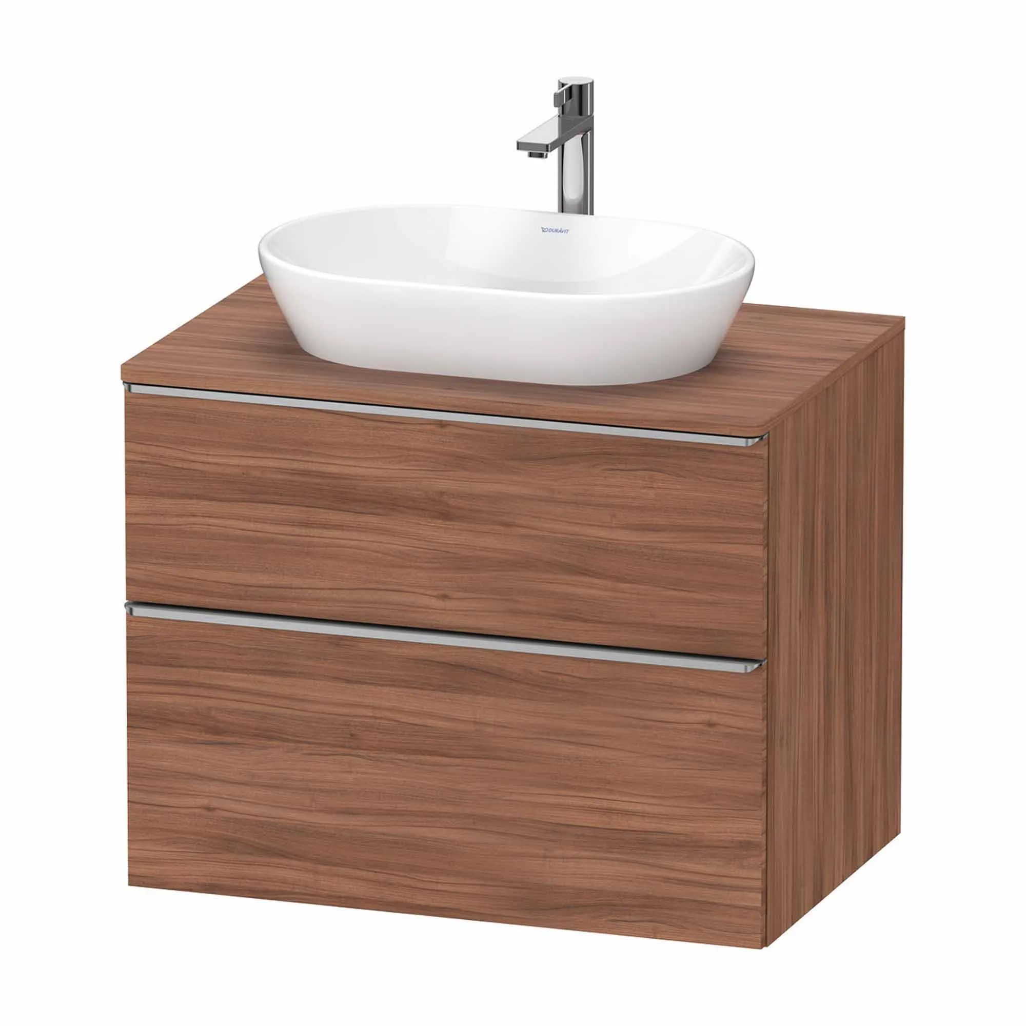 Duravit D-Neo Wall Mounted 2-Drawer Vanity Unit With Worktop - Walnut