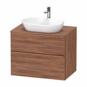 Duravit D-Neo Wall Mounted 2-Drawer Vanity Unit With Worktop - Walnut
