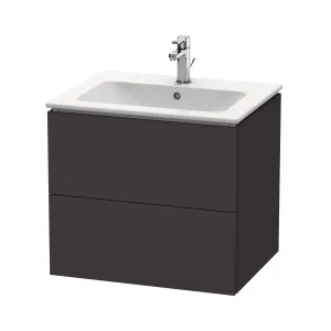 Duravit L-Cube Wall Mounted 2-Drawer Vanity Unit With Ceramic Basin - Graphite Super Matt