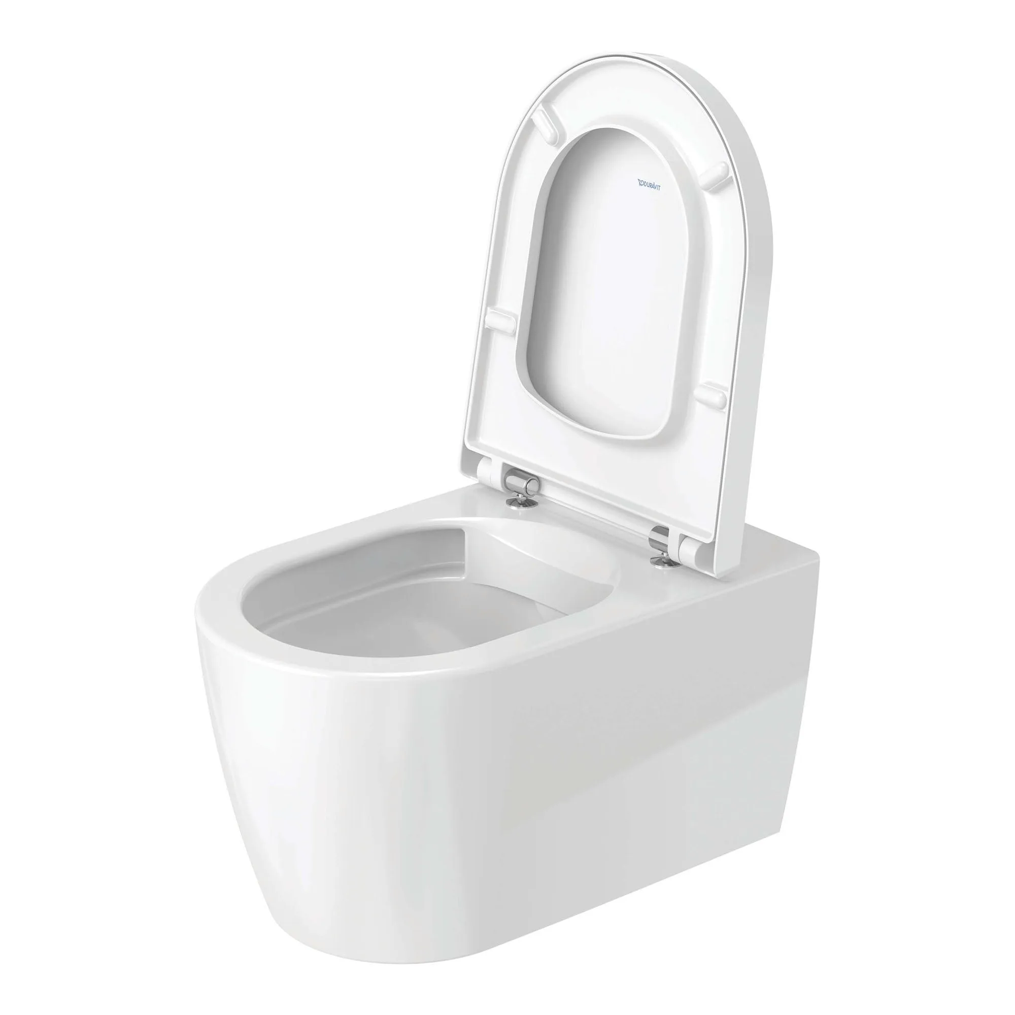 Duravit ME by Starck Rimless Wall Hung WC Pan With Soft Close Toilet Seat - Gloss White