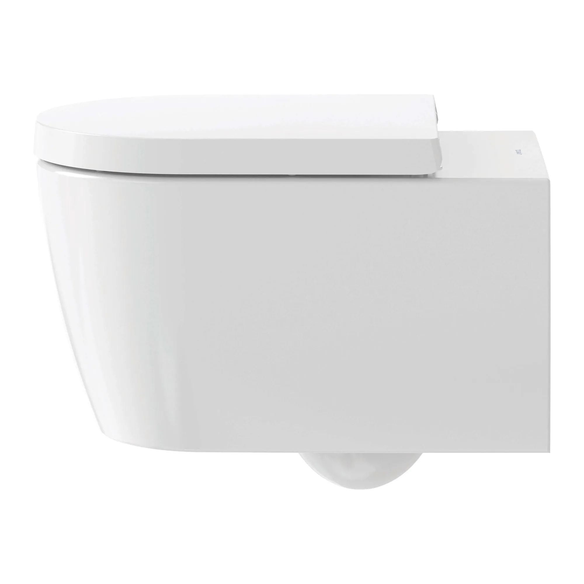 Duravit ME by Starck Rimless Wall Hung WC Pan With Soft Close Toilet Seat - Gloss White