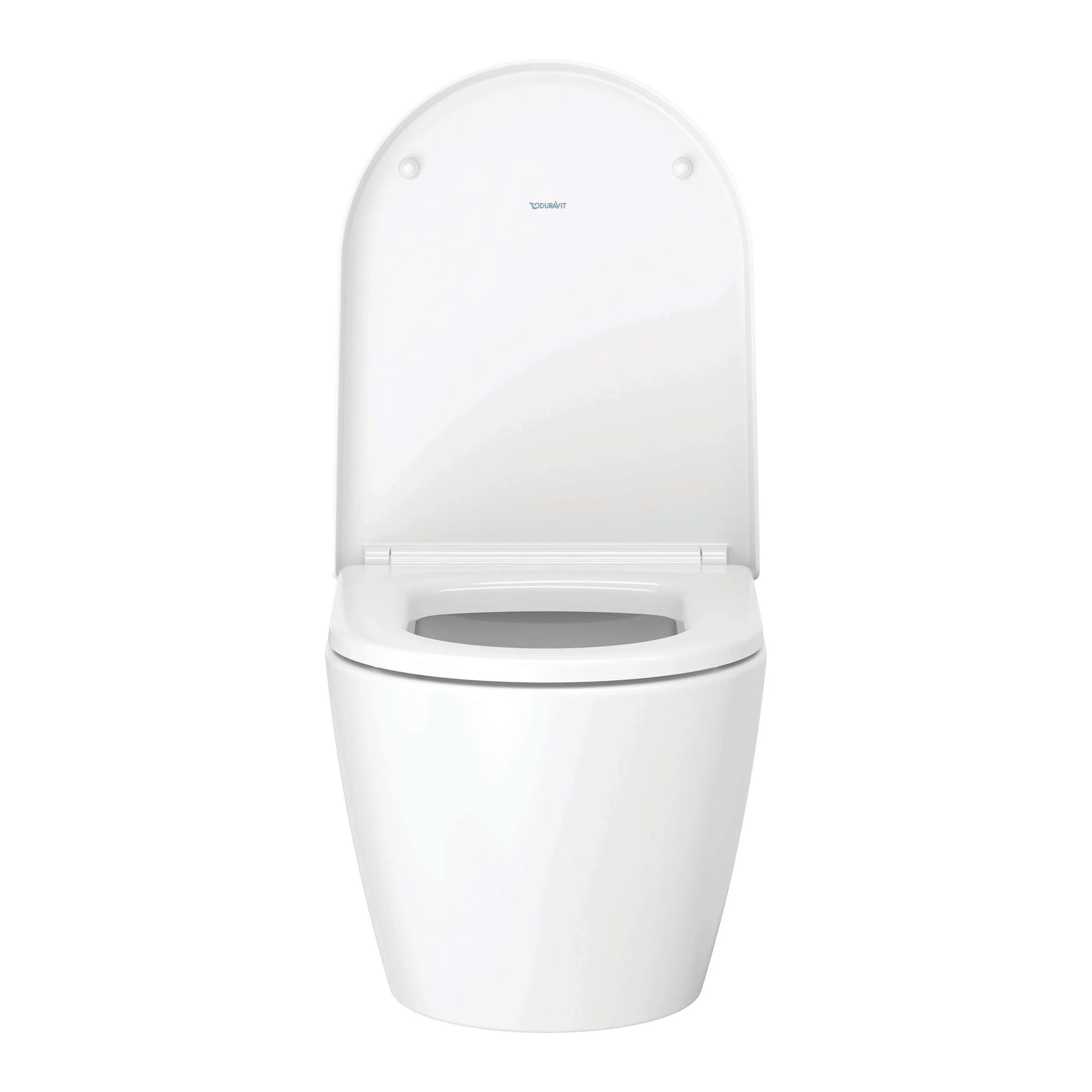 Duravit ME by Starck Rimless Wall Hung WC Pan With Soft Close Toilet Seat - Gloss White