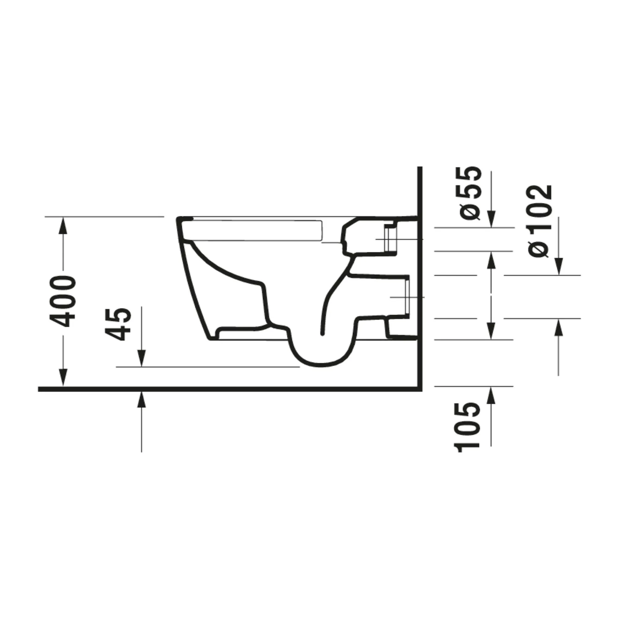 Duravit ME by Starck Rimless Wall Hung WC Pan With Soft Close Toilet Seat - Gloss White