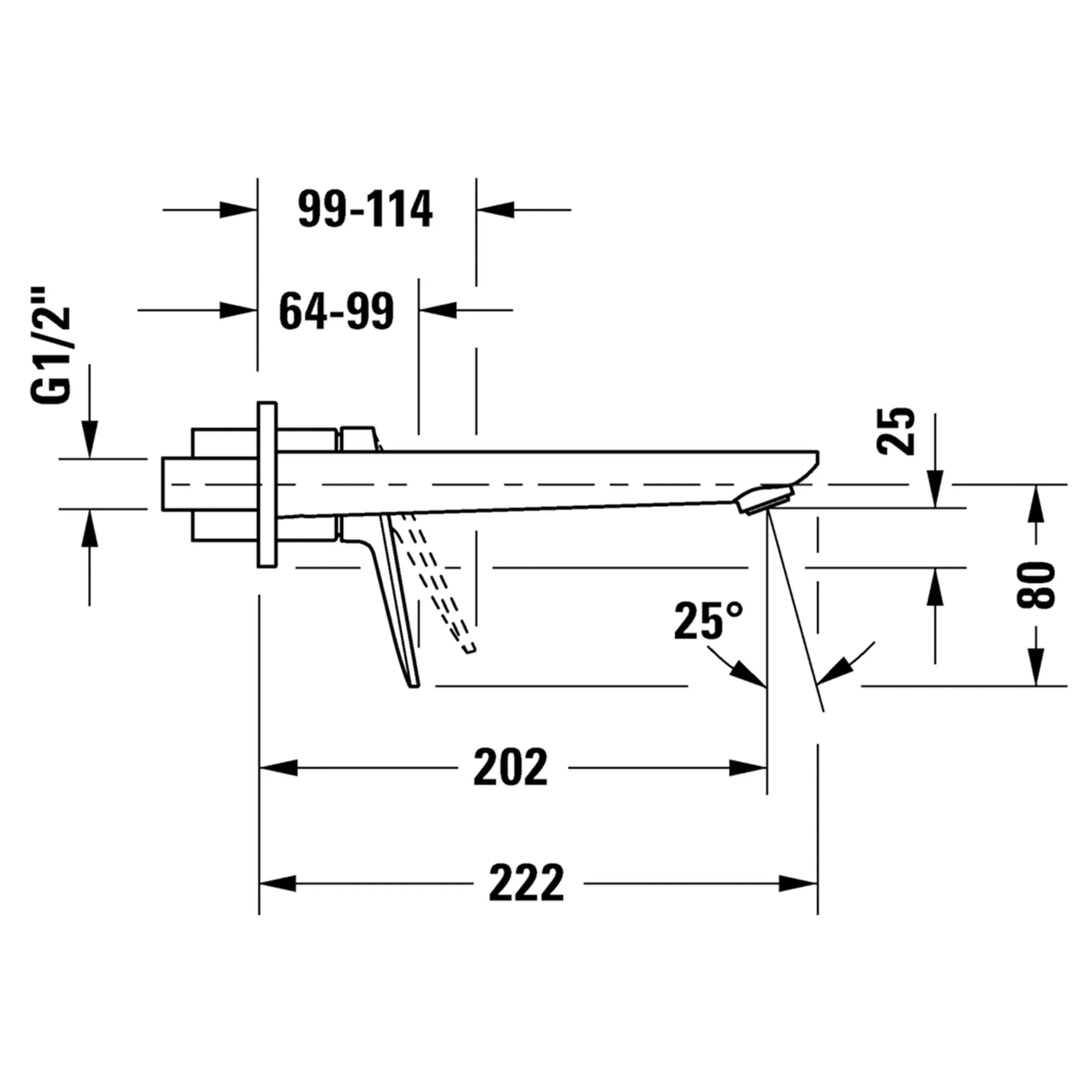 Duravit Wave 2 Hole Wall Mounted Basin Mixer Tap