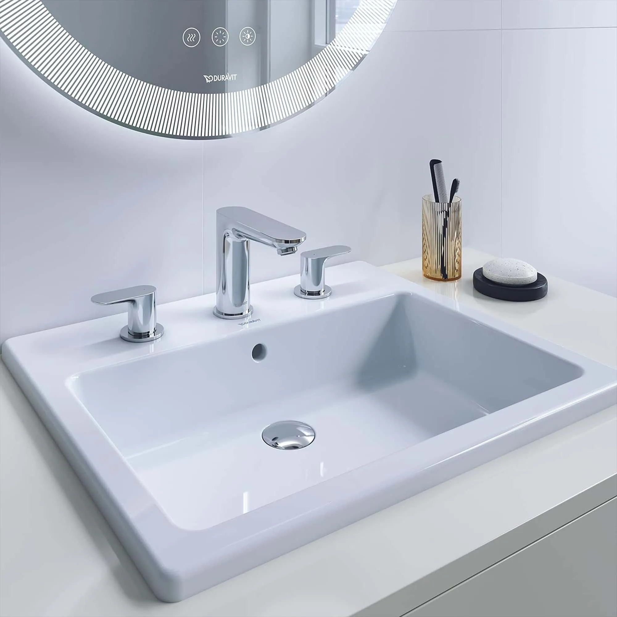 Duravit Wave 3 Hole Deck Mounted Basin Mixer Tap