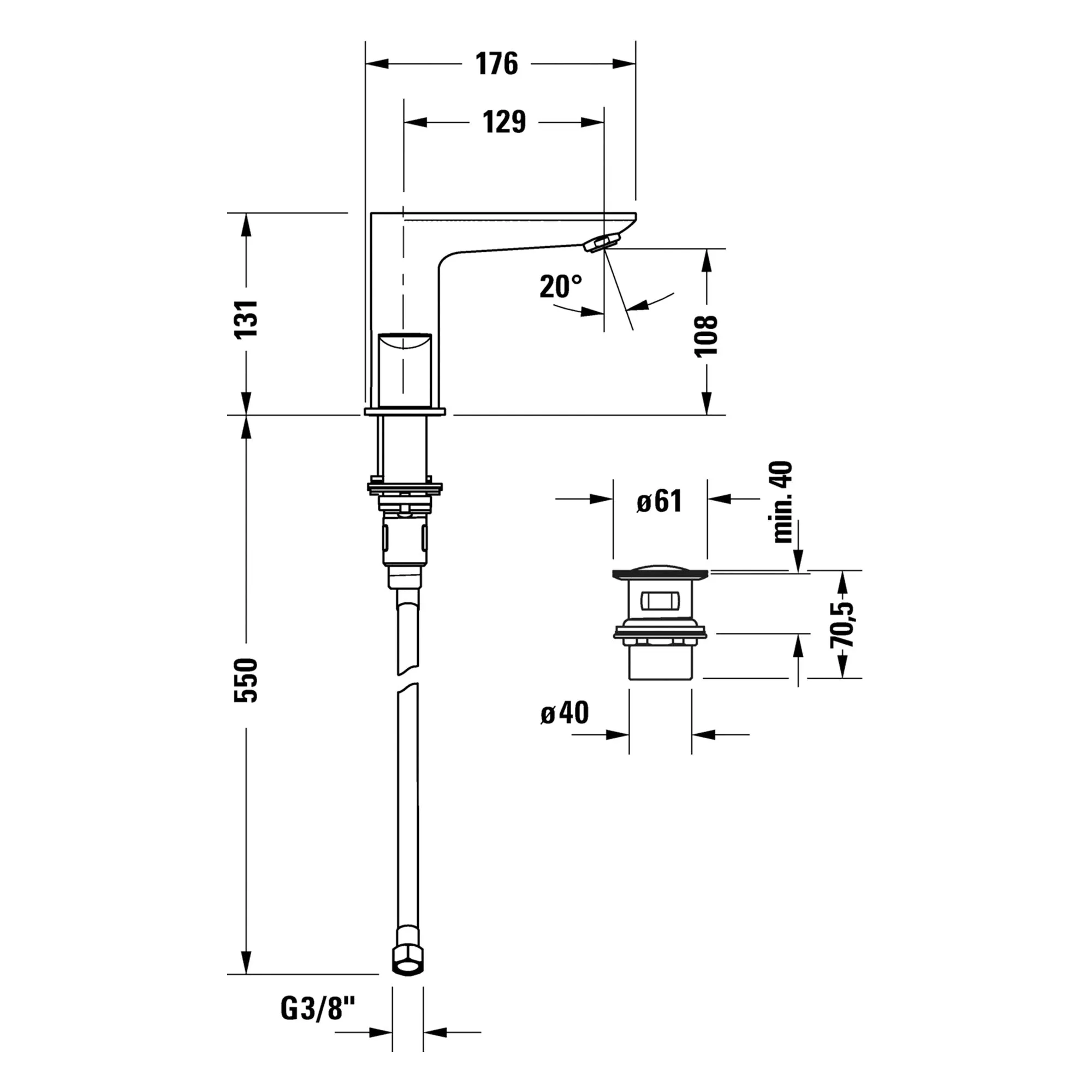 Duravit Wave 3 Hole Deck Mounted Basin Mixer Tap