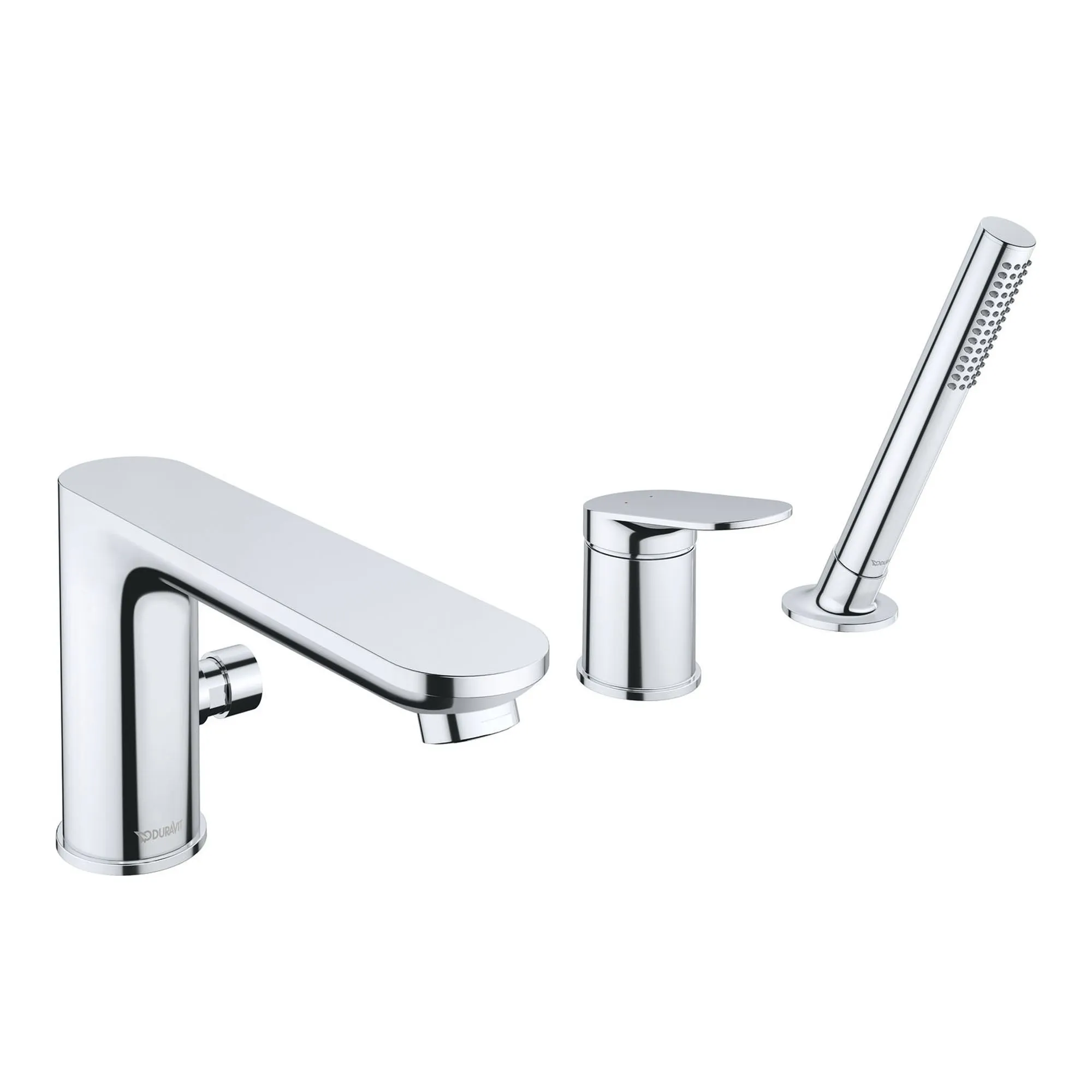Duravit Wave 3 Hole Deck Mounted Bath Mixer with Shower Handset