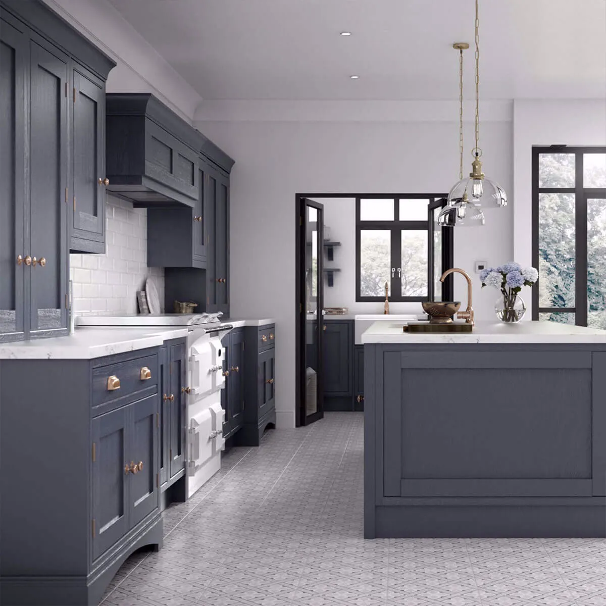 Durham Beige Patterned Porcelain Tile 45x45cm Matt