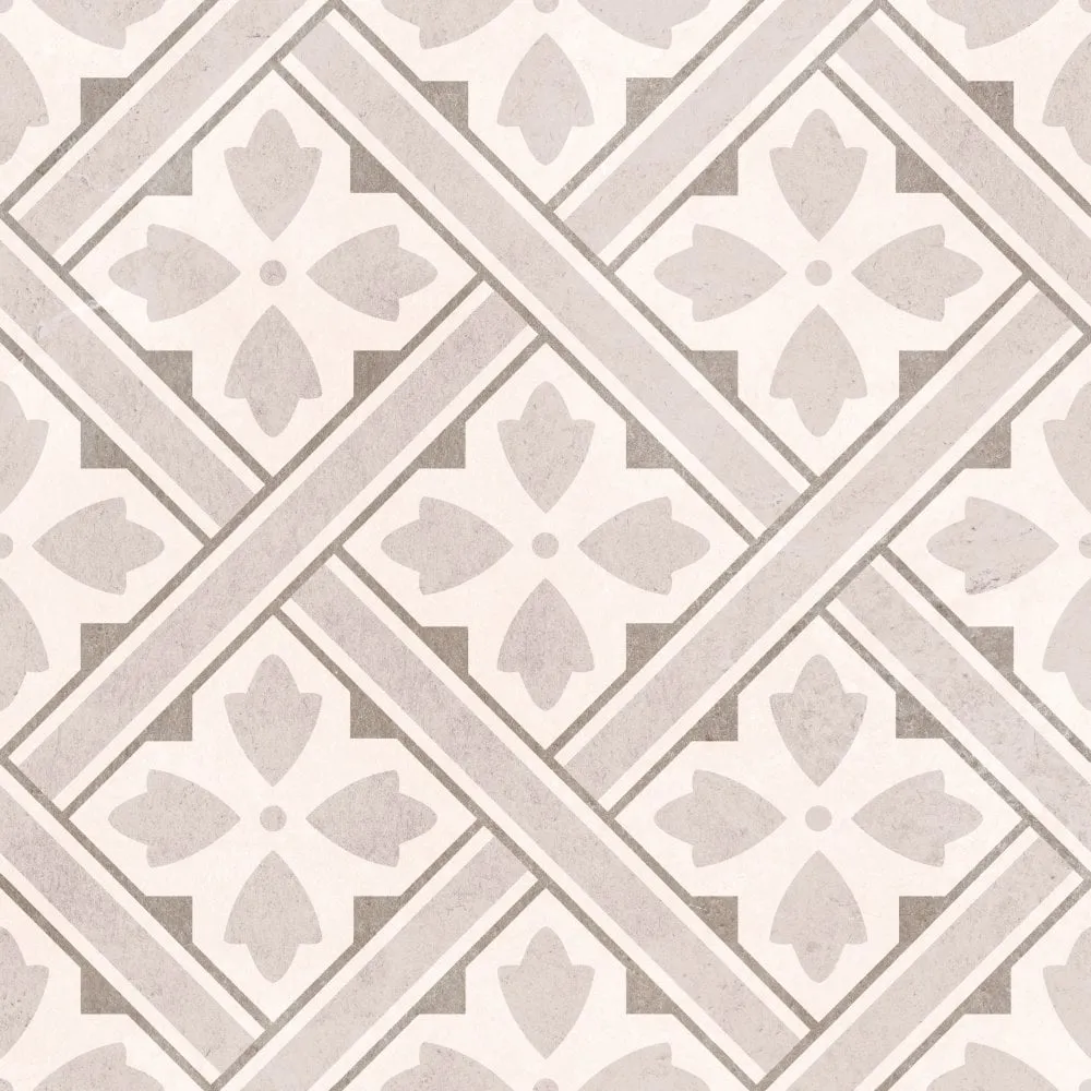 Durham Beige Patterned Porcelain Tile 45x45cm Matt