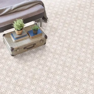 Durham Beige Patterned Porcelain Tile 45x45cm Matt