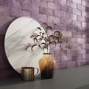 Dyroy Aubergine Decor Wall Tile 6.5x20cm Gloss