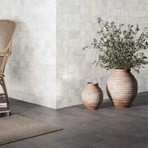 Dyroy White Decor Wall Tile 10x10cm Gloss