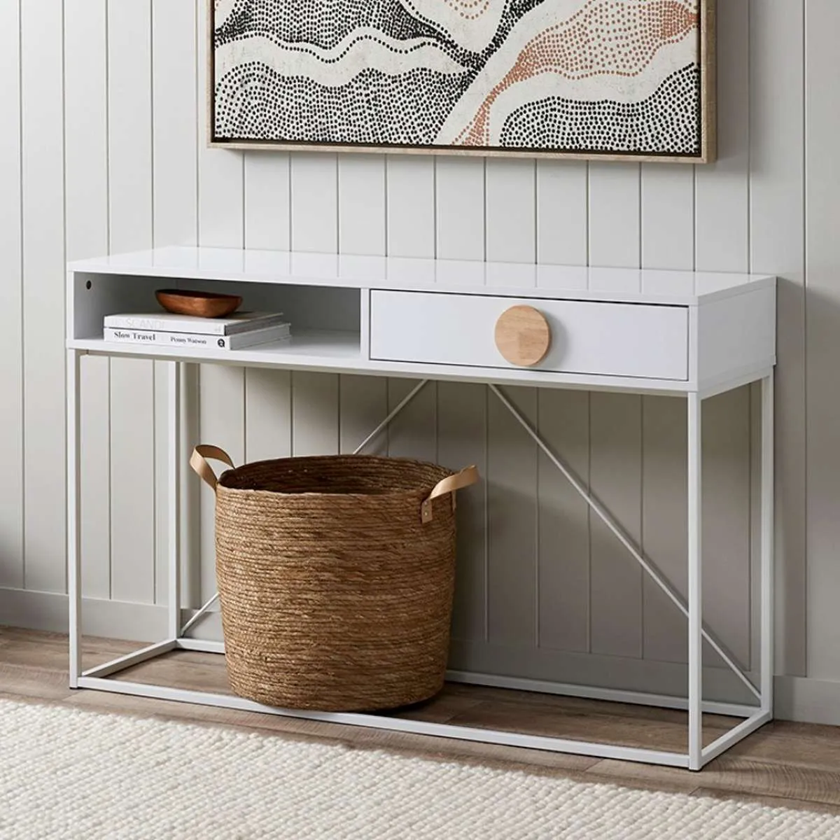 Eclipse Console Table  - White Mocka