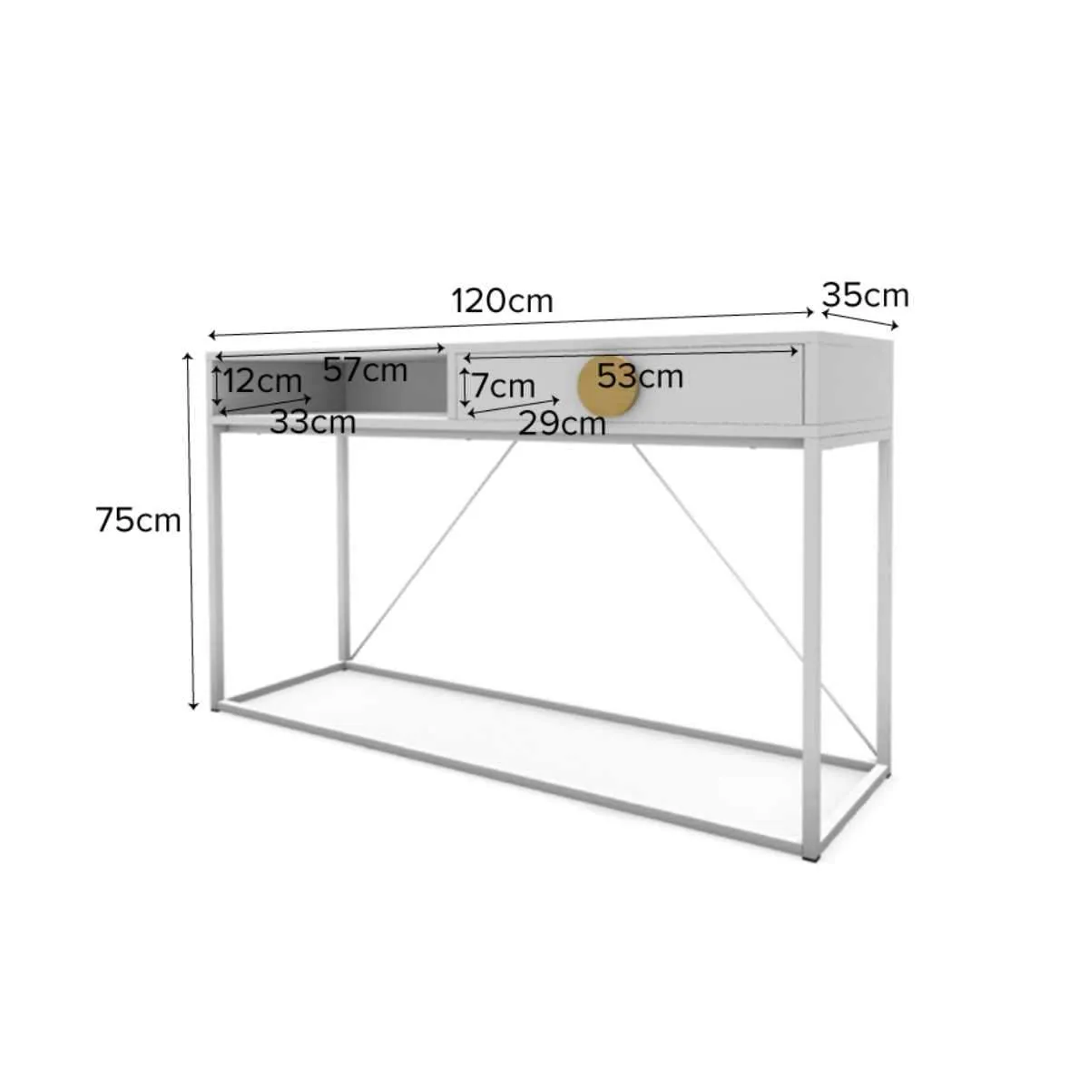 Eclipse Console Table  - White Mocka