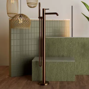 Elliot Round Floorstanding Bath Shower Mixer With Handset