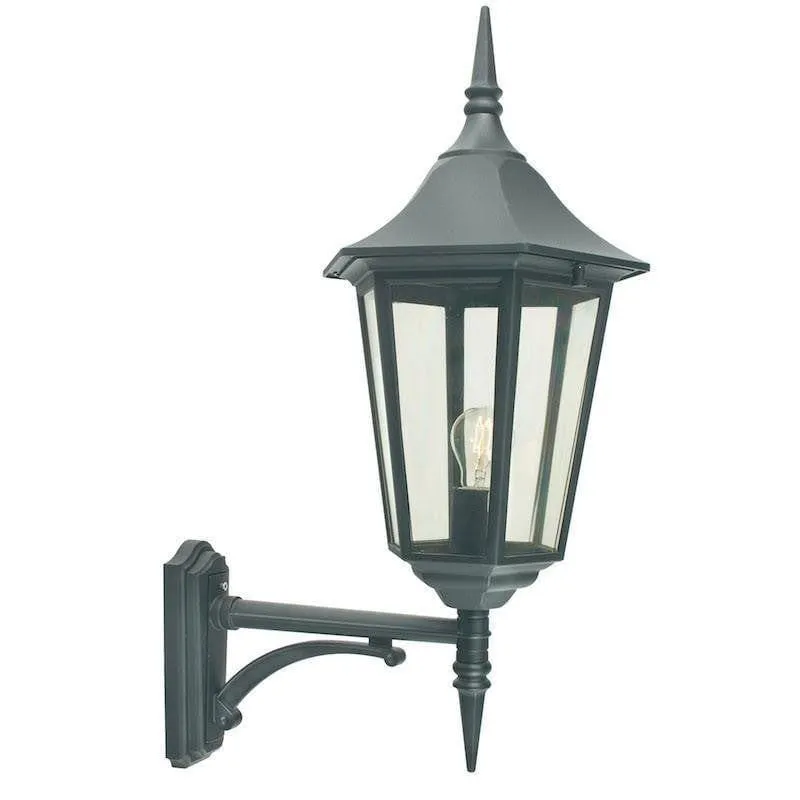Elstead Valencia Grande Black Outdoor Uplighter Wall Light
