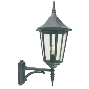 Elstead Valencia Grande Black Outdoor Uplighter Wall Light
