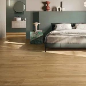 Essence Gold Wood-Effect Porcelain Tile 20x120cm Matt
