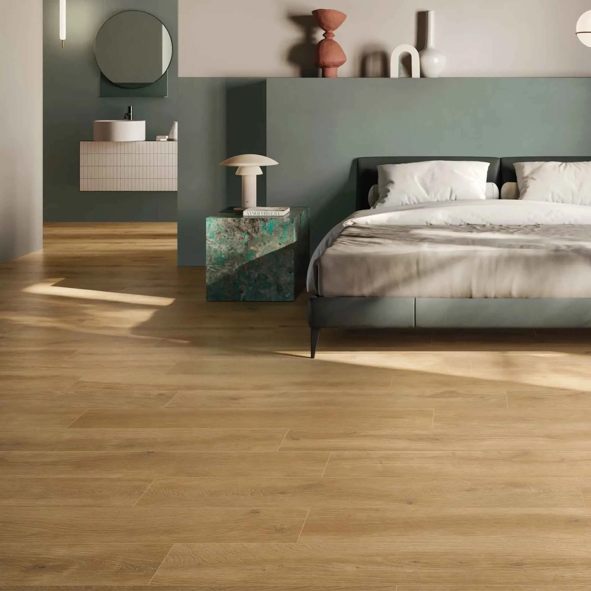Essence Gold Wood-Effect Porcelain Tile 20x120cm Matt