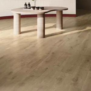 Essence Taupe Wood-Effect Porcelain Tile 20x120cm Matt