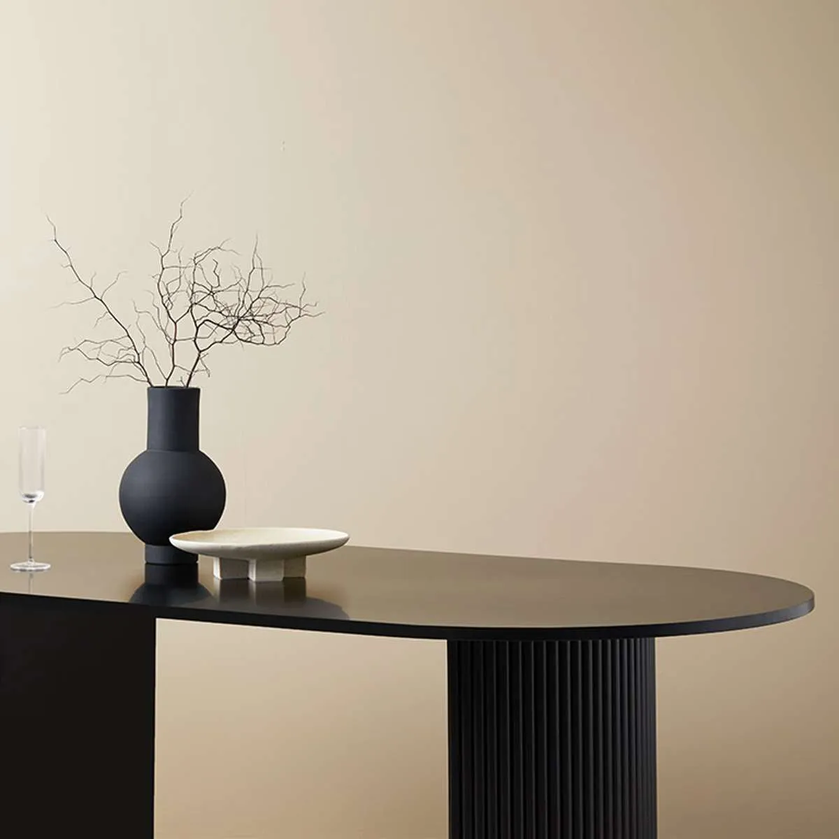 Eve 6 Seater Dining Table - Black Mocka