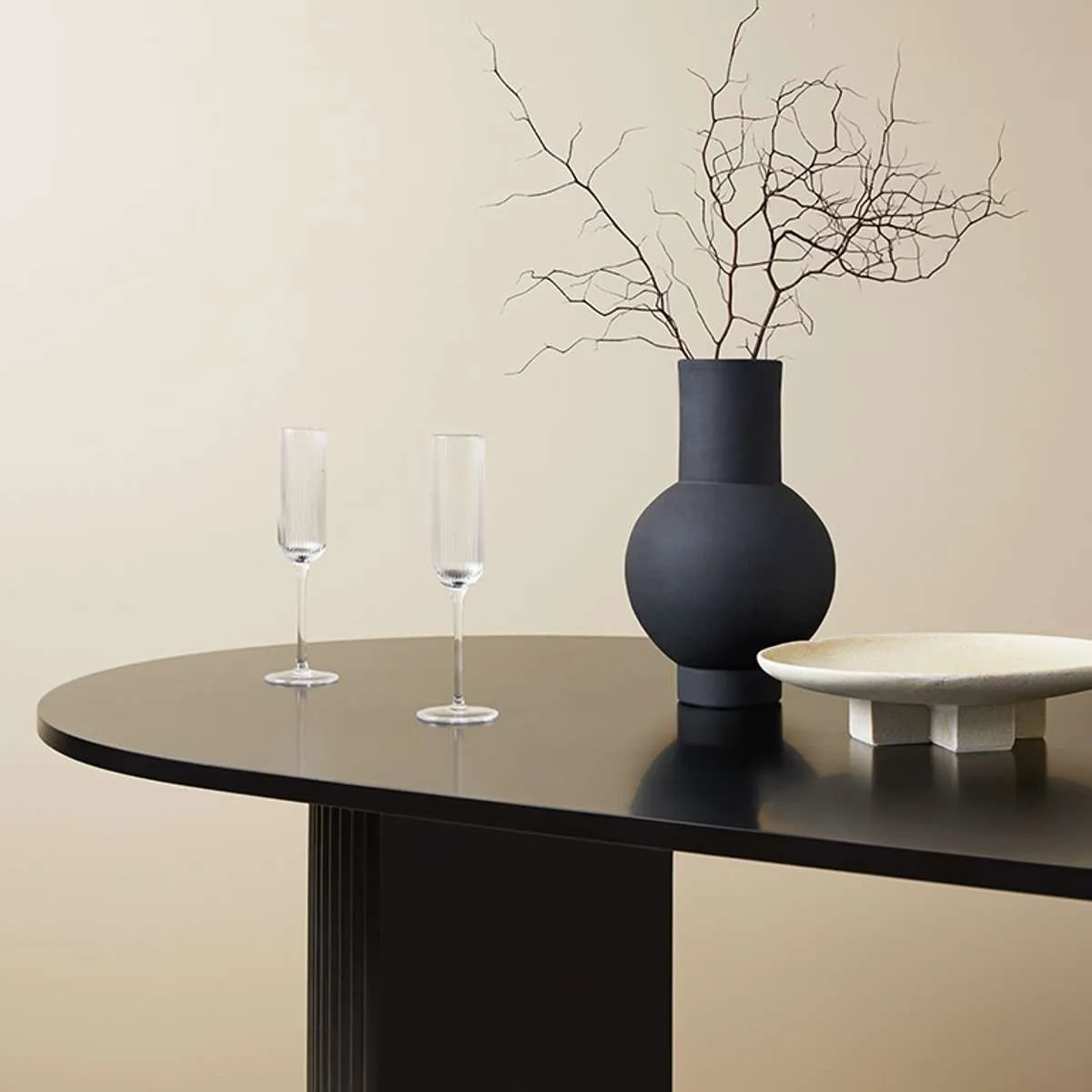 Eve 6 Seater Dining Table - Black Mocka