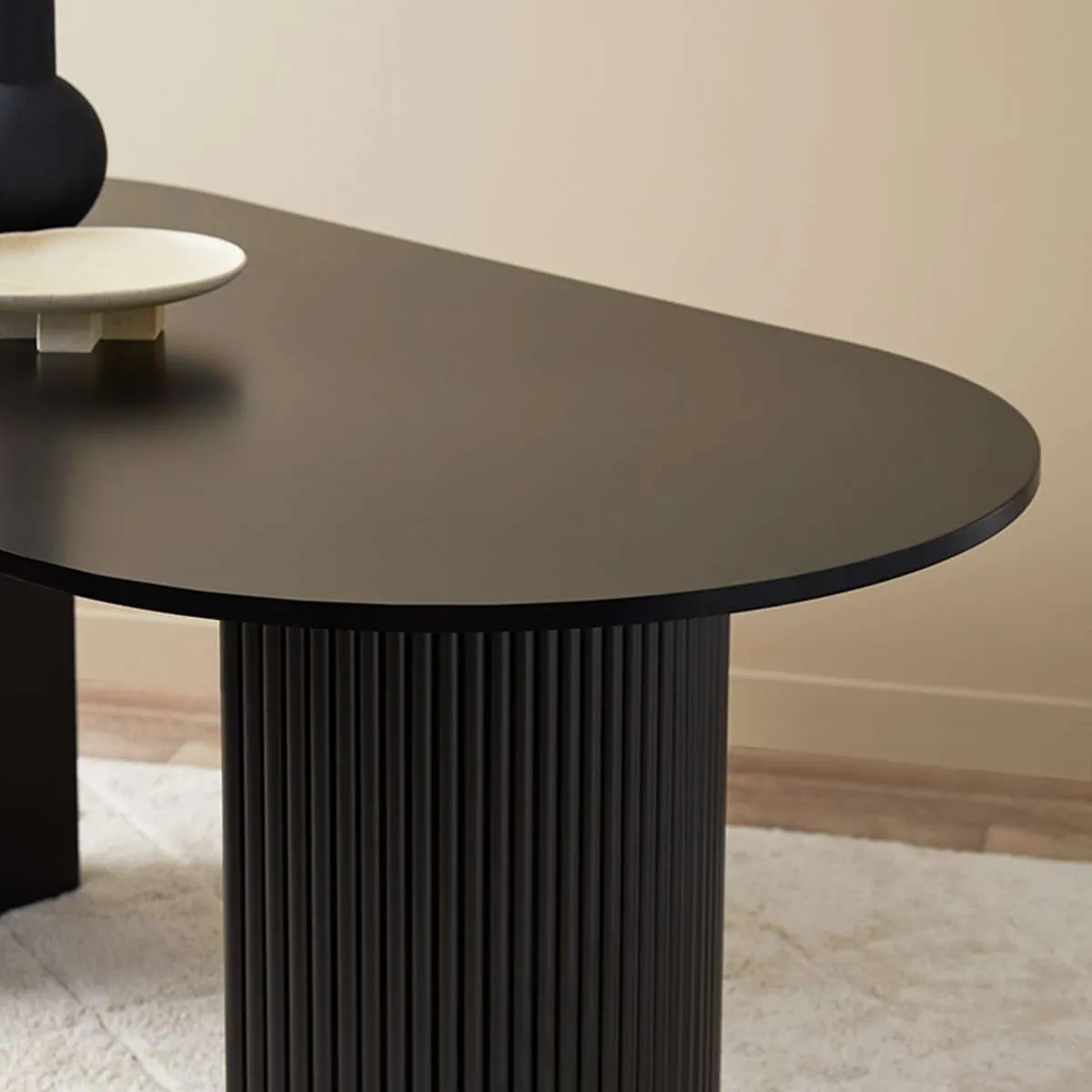 Eve 6 Seater Dining Table - Black Mocka