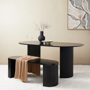 Eve 6 Seater Dining Table - Black Mocka