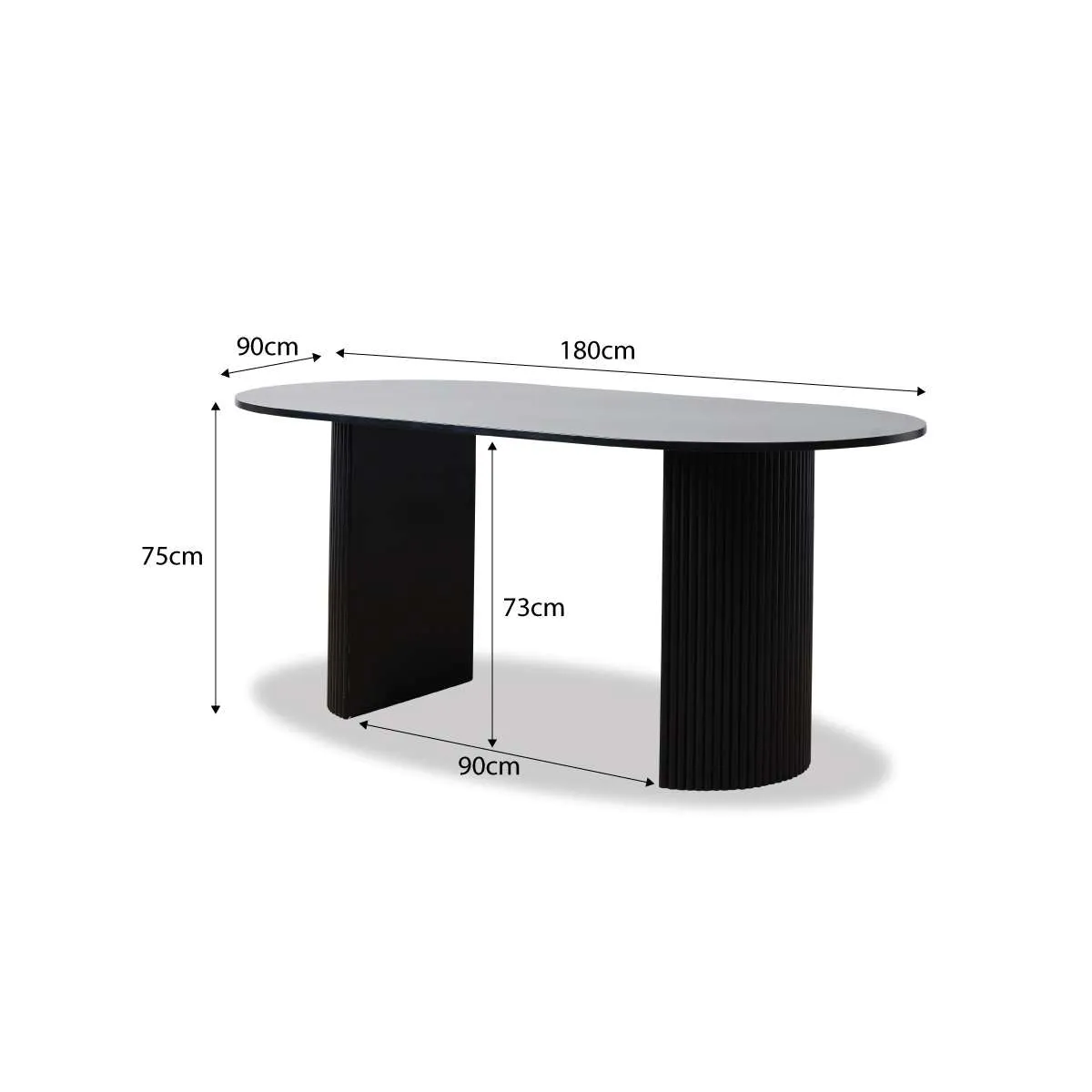Eve 6 Seater Dining Table - Black Mocka