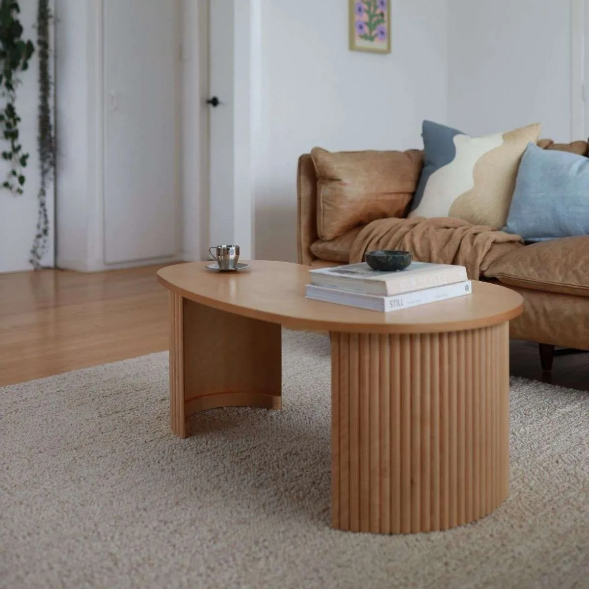 Eve Pebble Shaped Coffee Table - Birch Mocka