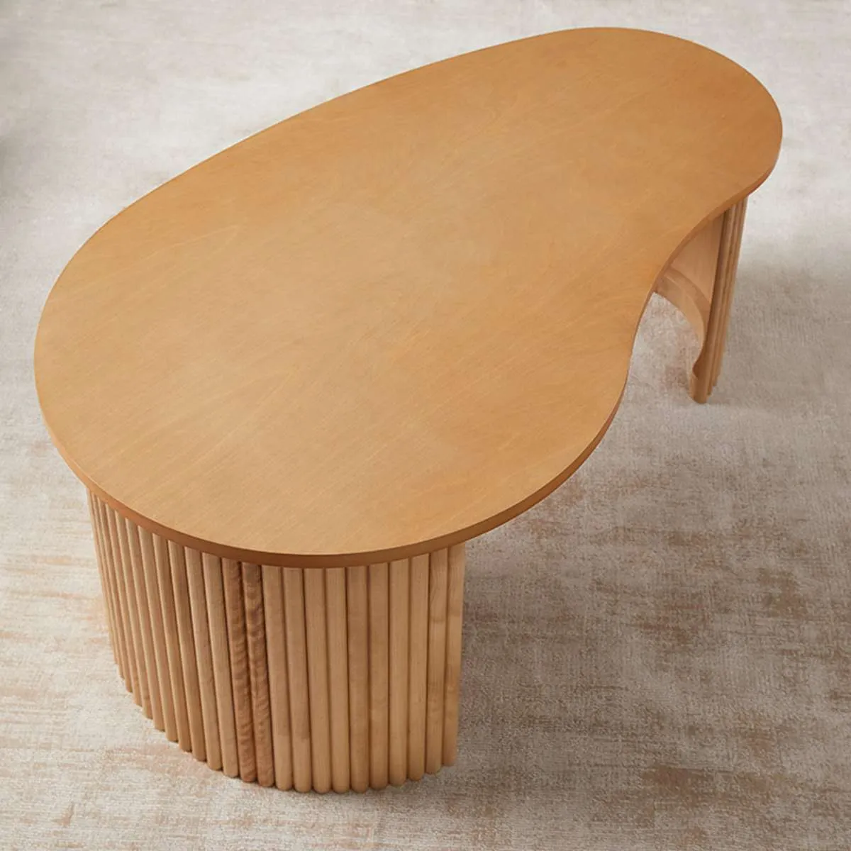 Eve Pebble Shaped Coffee Table - Birch Mocka