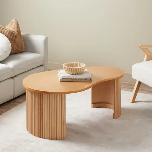 Eve Pebble Shaped Coffee Table - Birch Mocka