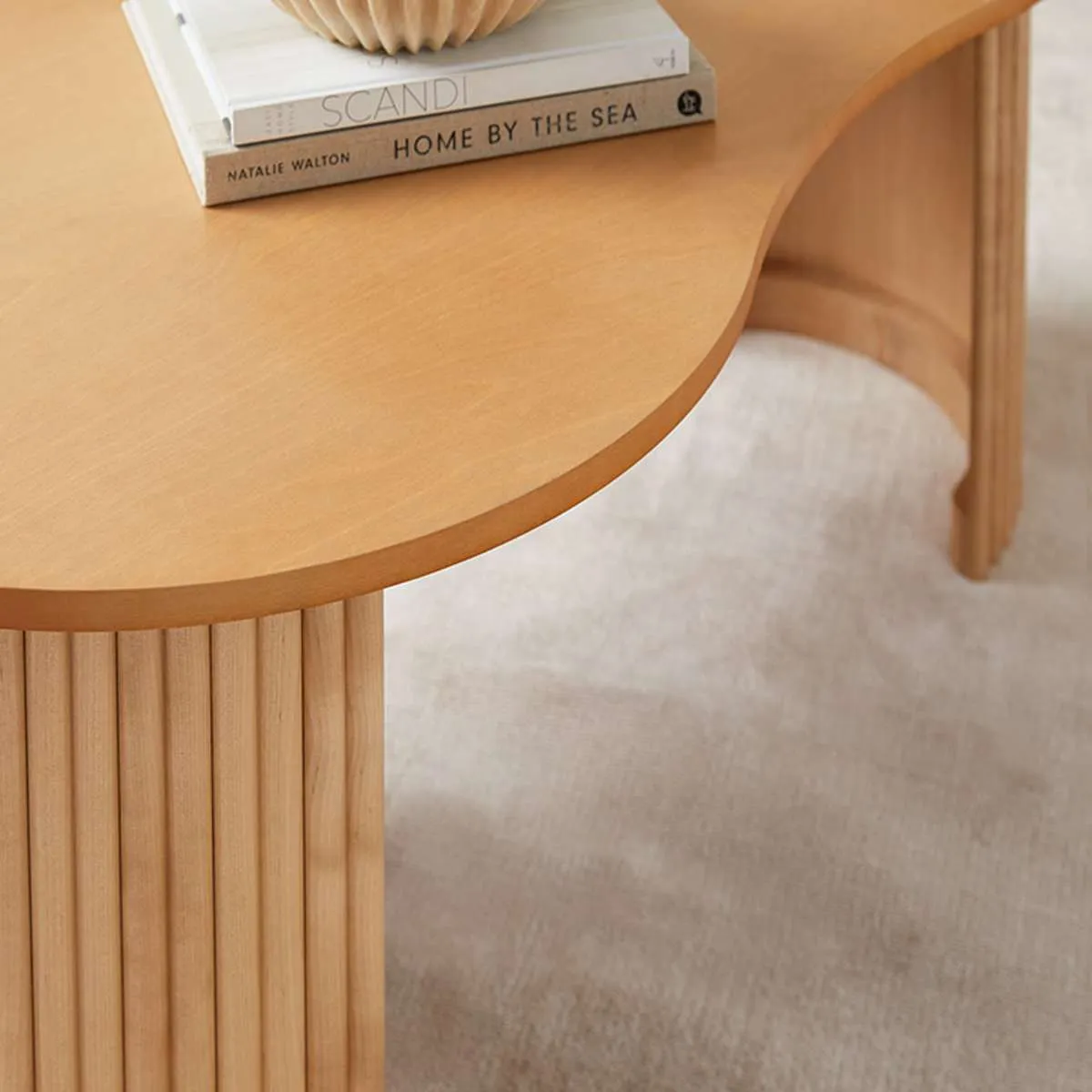 Eve Pebble Shaped Coffee Table - Birch Mocka