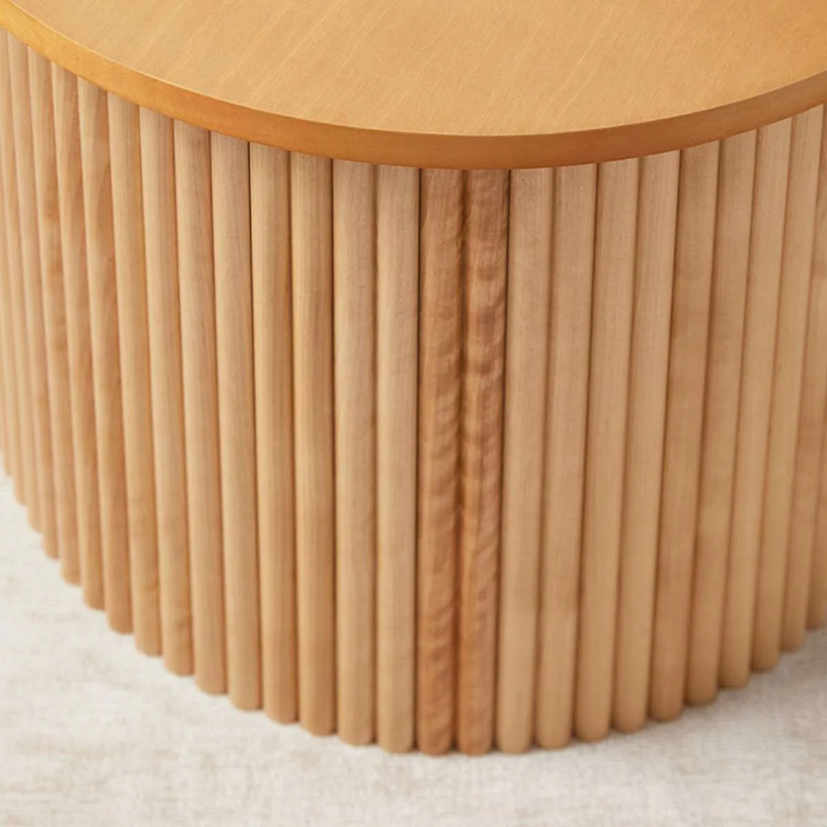 Eve Pebble Shaped Coffee Table - Birch Mocka