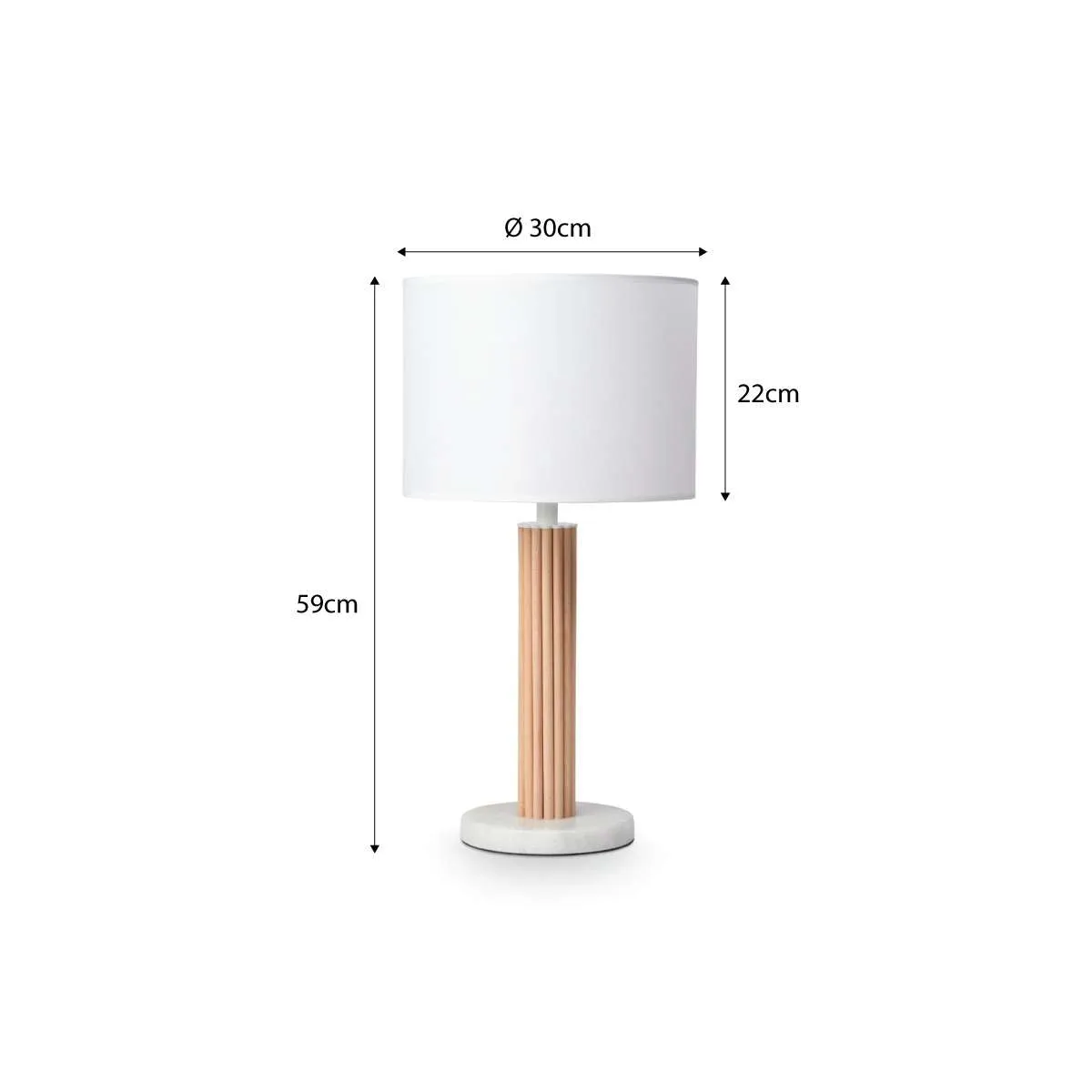 Eve White Marble Base Table Lamp Mocka