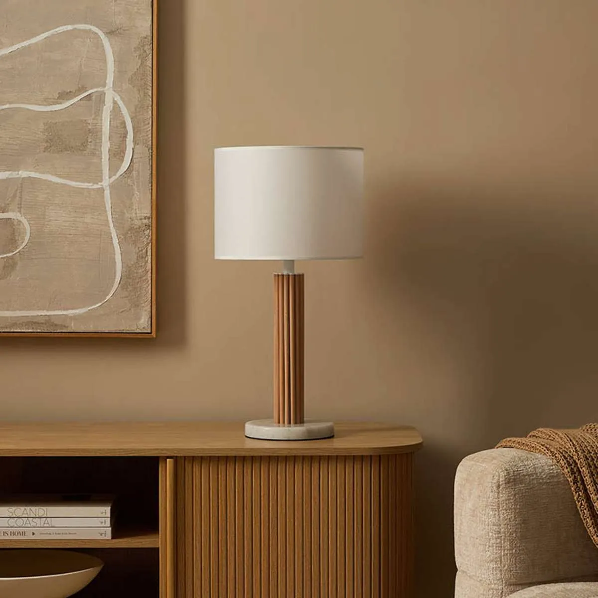 Eve White Marble Base Table Lamp Mocka