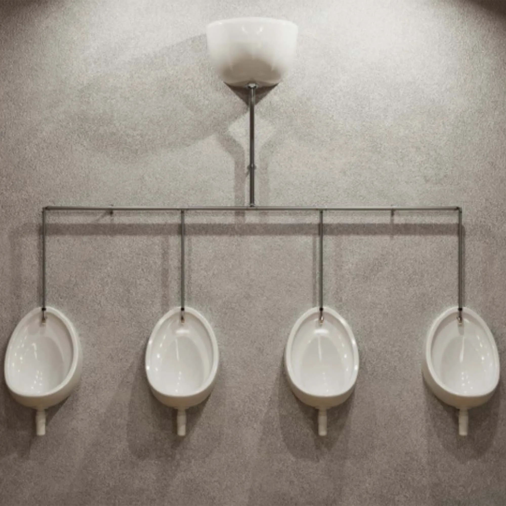 Exposed Urinal Pack with 4 x 500mm Top Inlet Urinal Bowls with 9L Ceramic Cistern - Gloss White