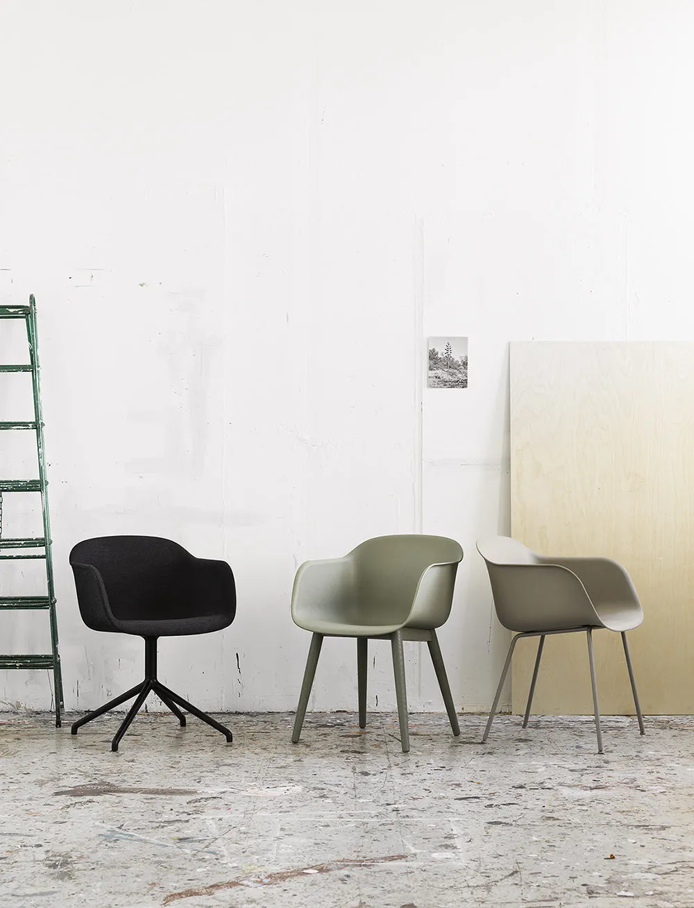 Fiber Arm Chair, Tube Base, Grey/Grey