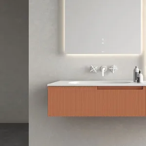 Fiora Synergy Designer Wall Mounted 1-Drawer Vanity Unit with Single Tap Hole Ceramic Basin