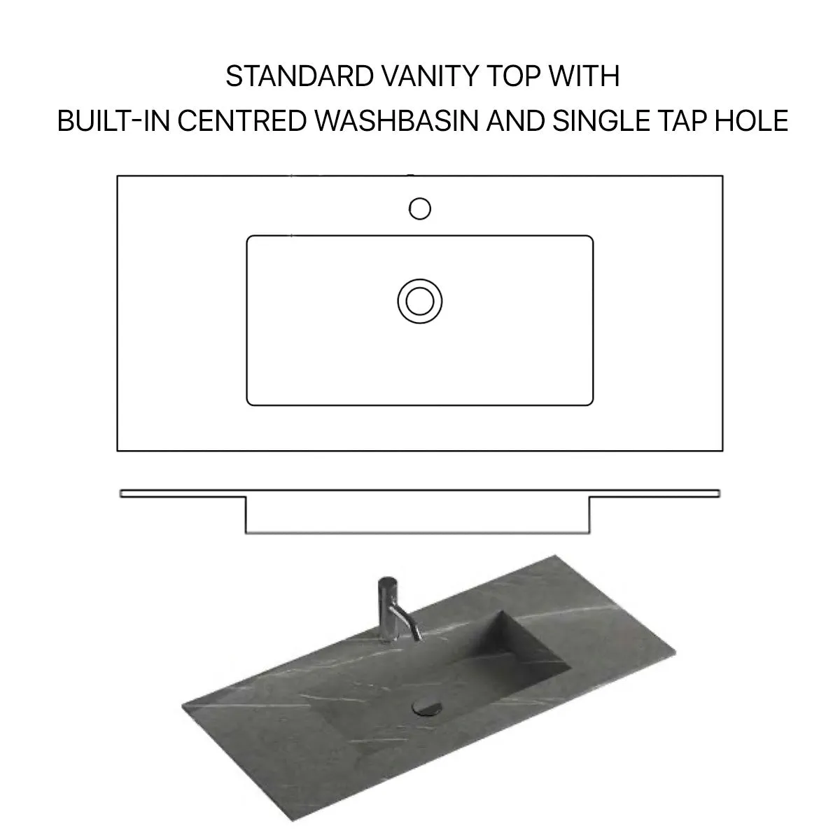 Fiora Synergy Designer Wall Mounted 2-Drawer Vanity Unit with Blanco Carrara Top and Built-In Basin