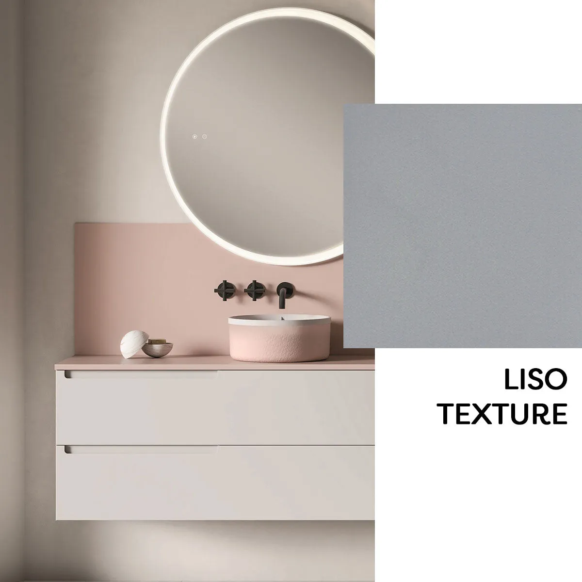 Fiora Synergy Designer Wall Mounted 2-Drawer Vanity Unit with Blanco Carrara Top and Built-In Basin