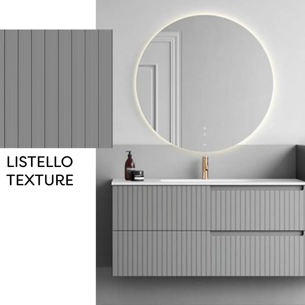 Fiora Synergy Designer Wall Mounted 2-Drawer Vanity Unit with Blanco Carrara Top and Built-In Basin