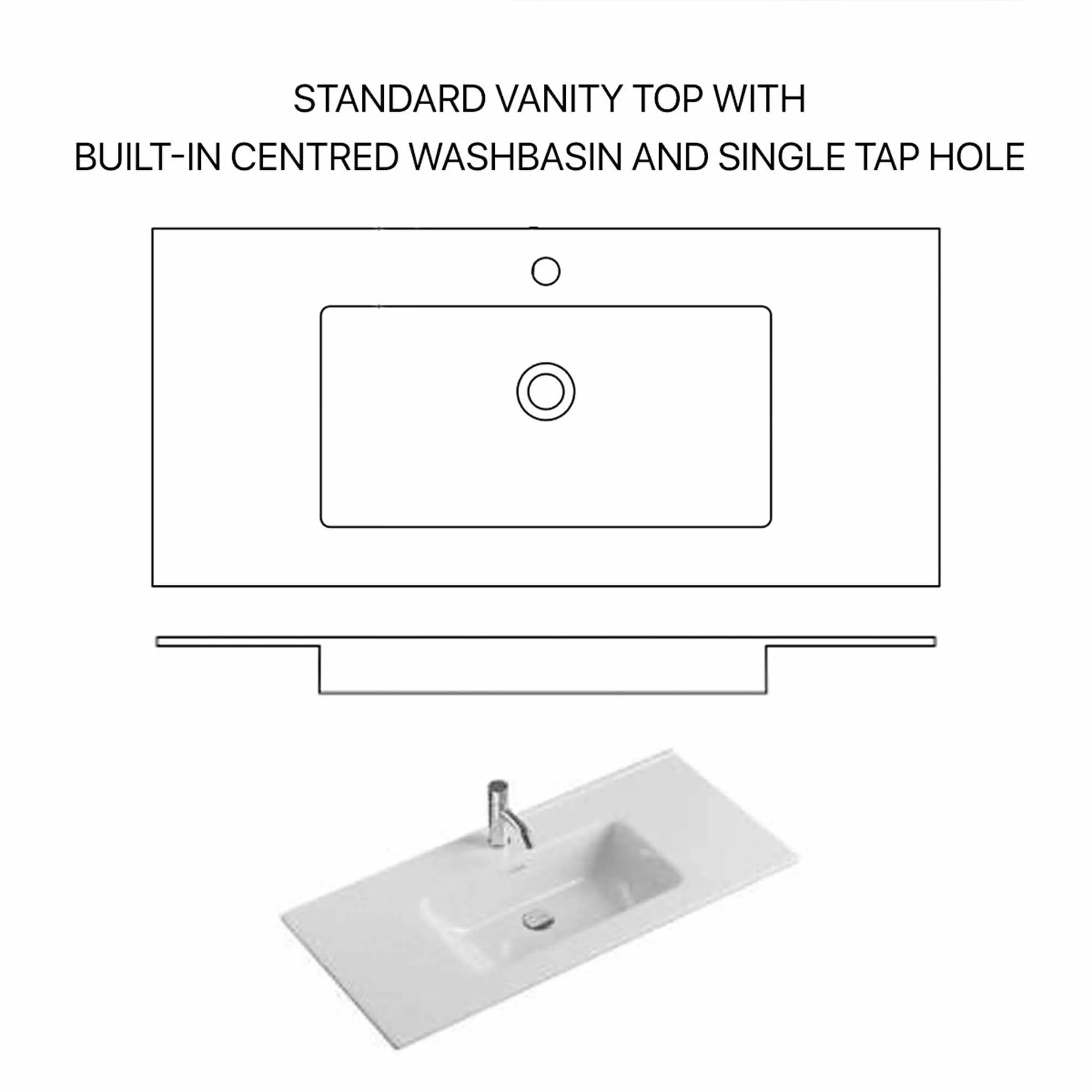 Fiora Synergy Designer Wall Mounted 2-Drawer Vanity Unit with Ceramic Basin