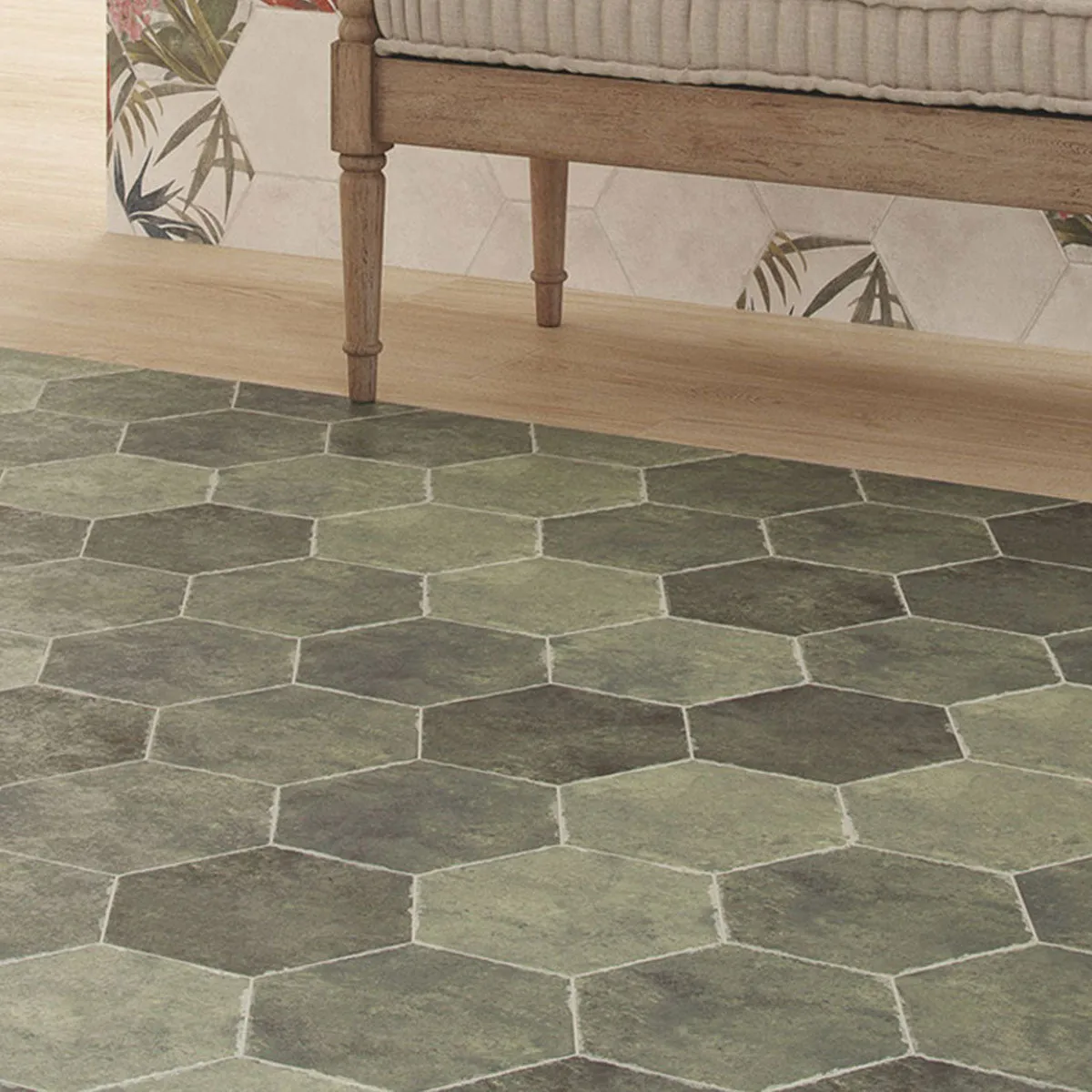 Fiori Esmeralda Hexagonal Porcelain Tile 23x27cm Matt