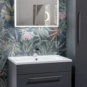 Fiori Lava Floral Decor Hexagonal Porcelain Tile 23x27cm Matt