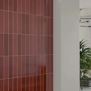 Flaming Cherry Ceramic Wall Tile 8x31.5cm Gloss