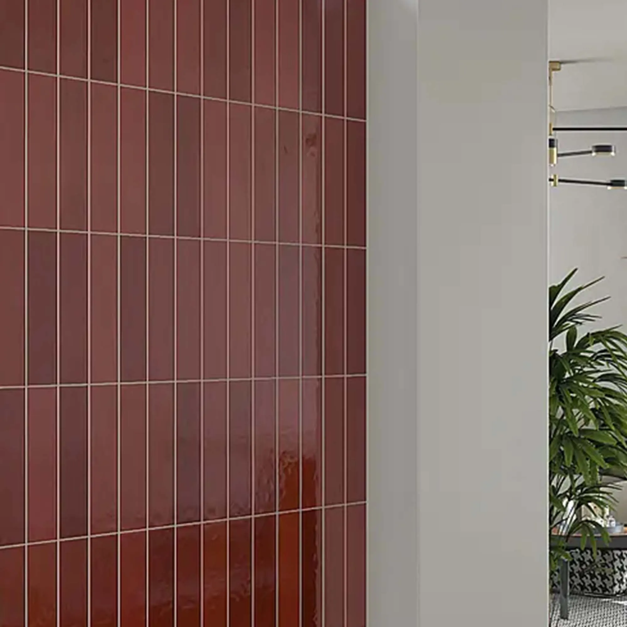 Flaming Cherry Ceramic Wall Tile 8x31.5cm Gloss
