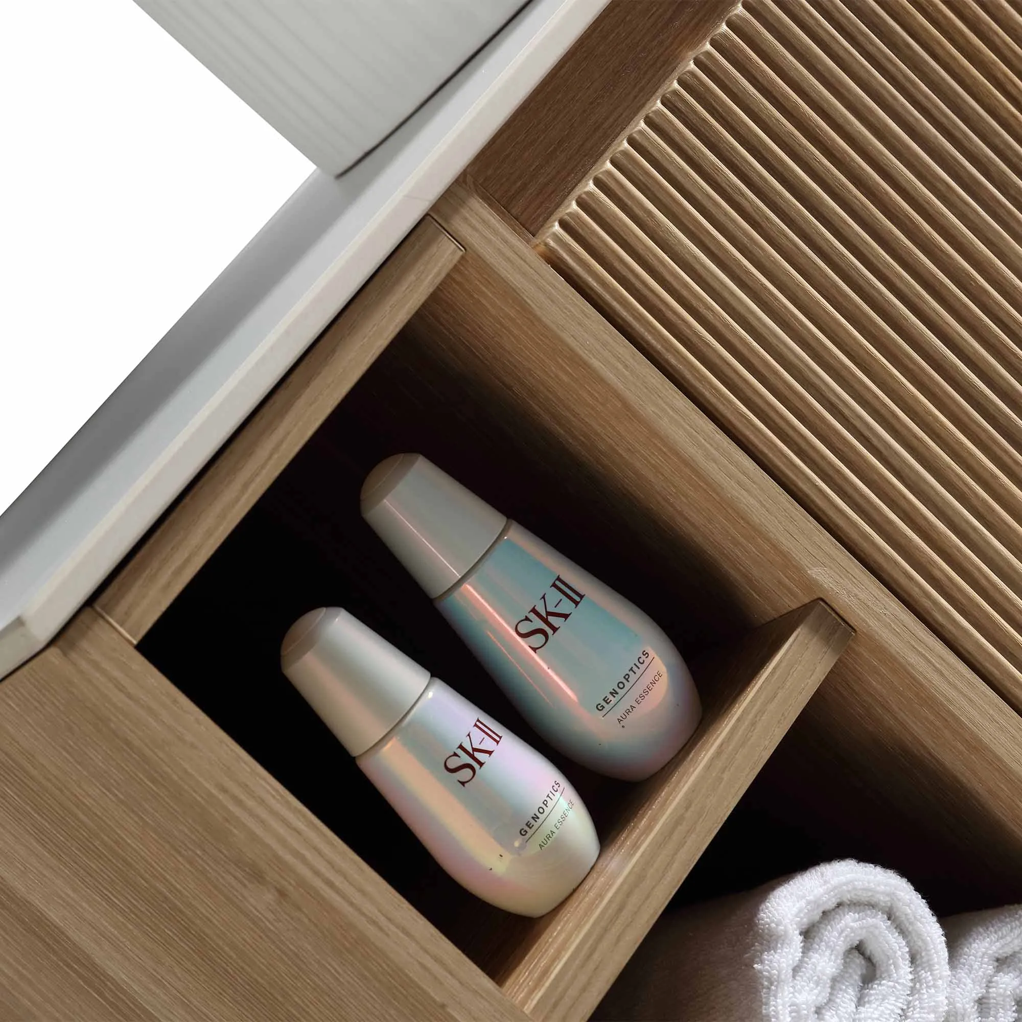 Florence Fluted 800 Wall Mounted Vanity Unit With Worktop and Open Shelf - Country Oak